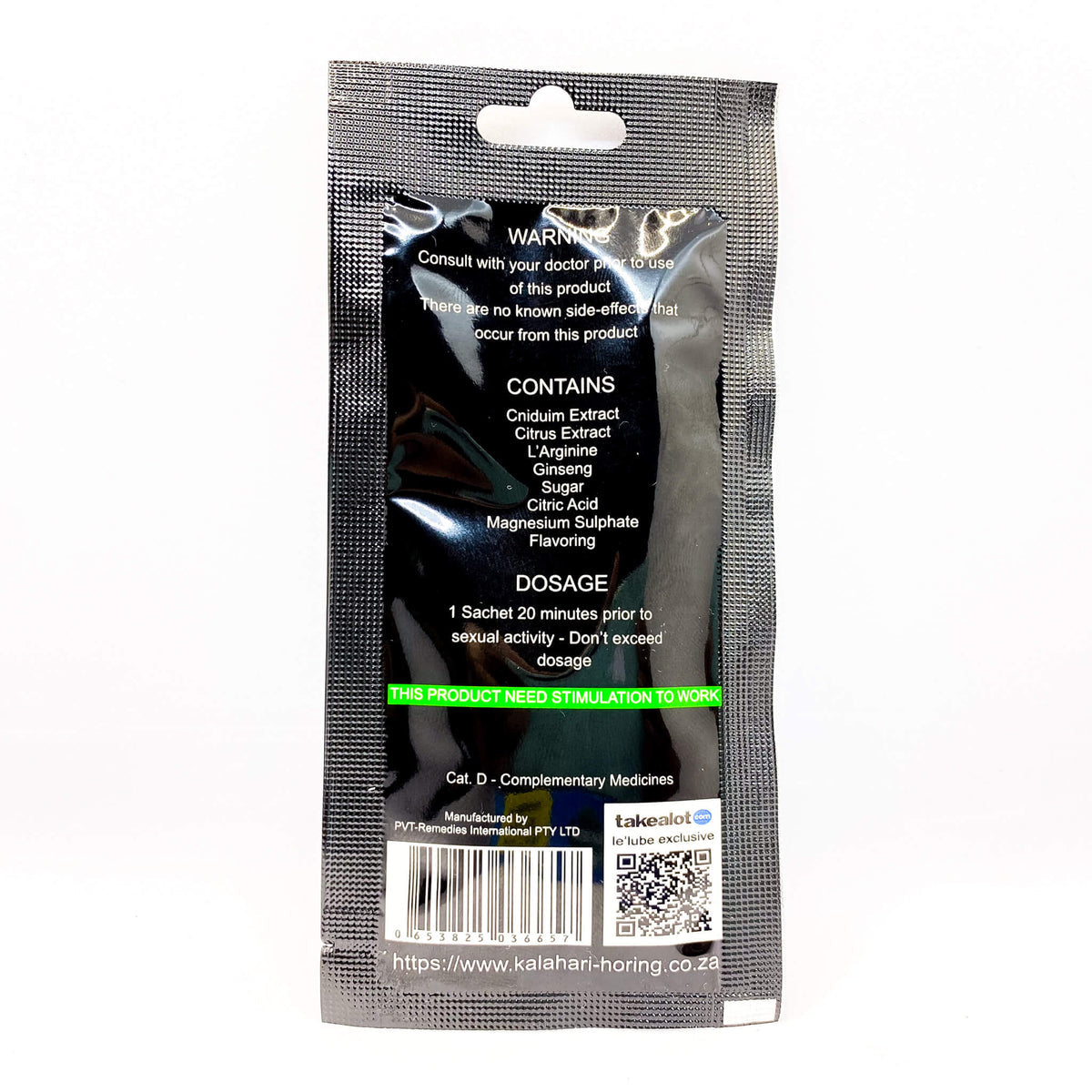 Kalahari Horing Drink & Pomp Male Erection Booster Oral Liquid-
Apple Sour