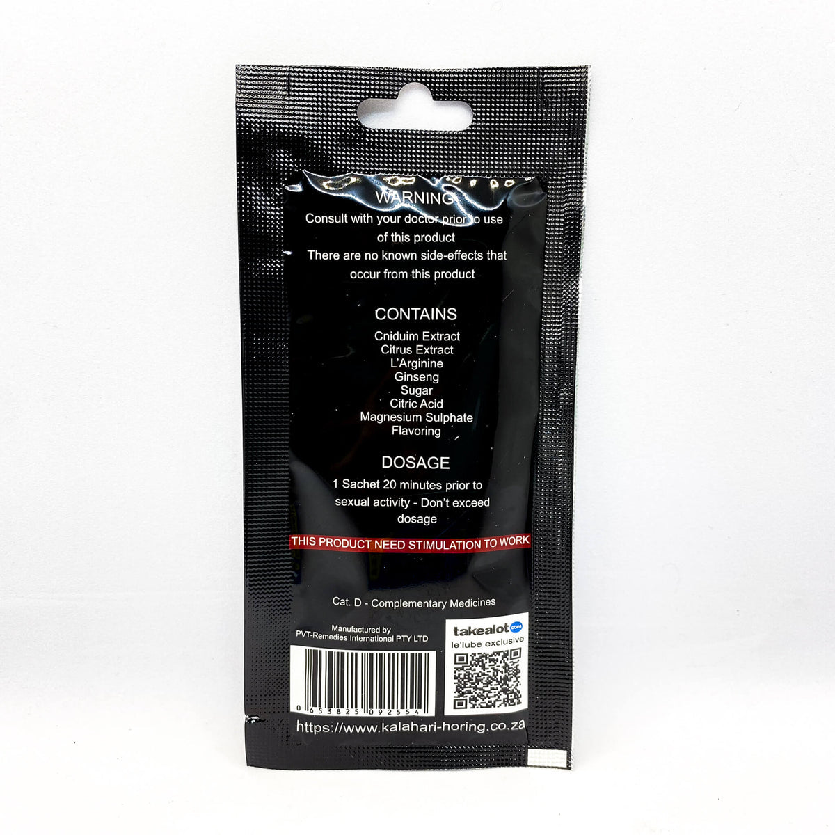 Kalahari Horing Drink & Pomp Male Erection Booster Oral Liquid-Cherry Sour