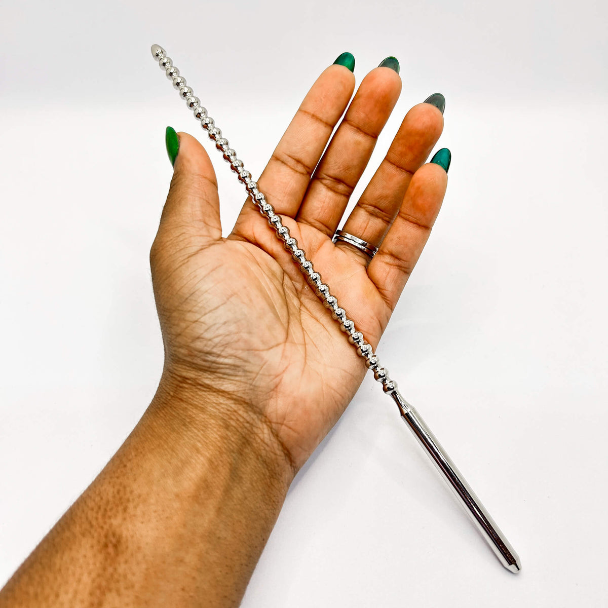 Double Ended Metal Ribbed Urethral Sounding Rod