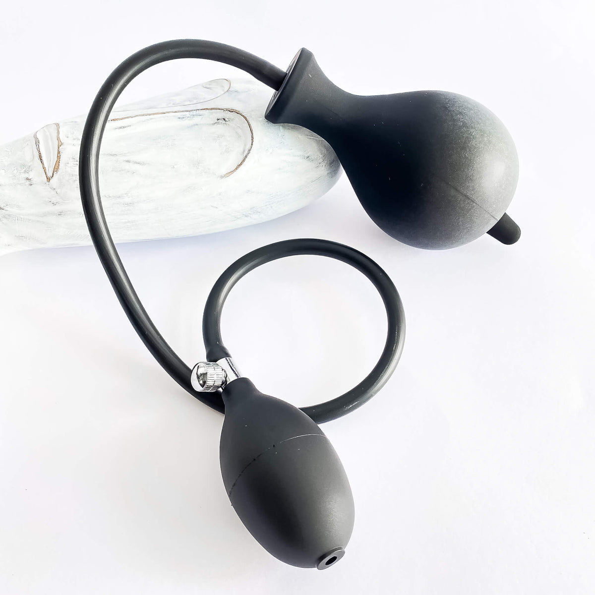 Black Inflatable Anal Butt Plug