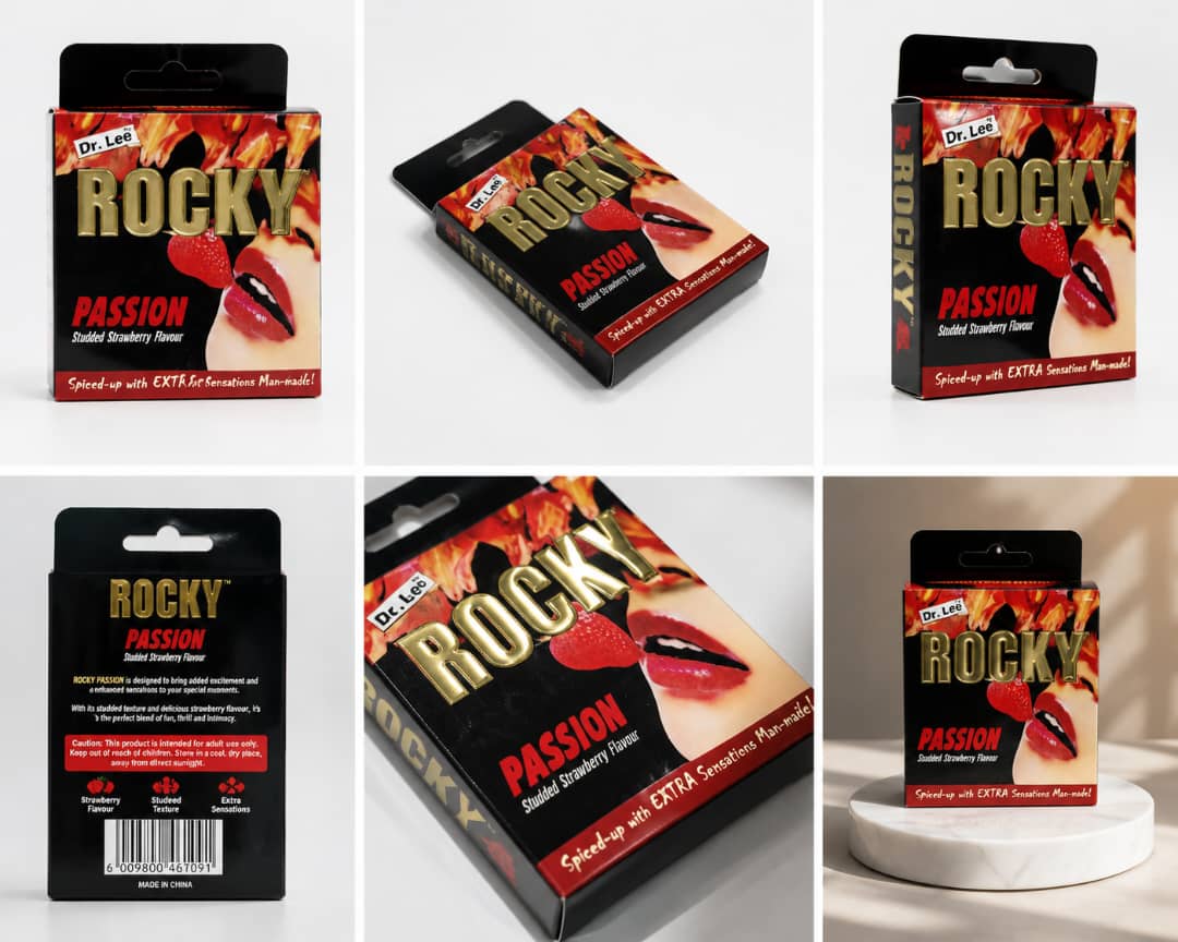 Dr. Lee Rocky Passion – Studded Strawberry Flavour Condoms