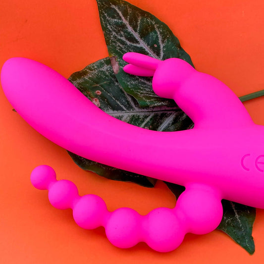 Oley Curved Triple Rabbit Vibrator