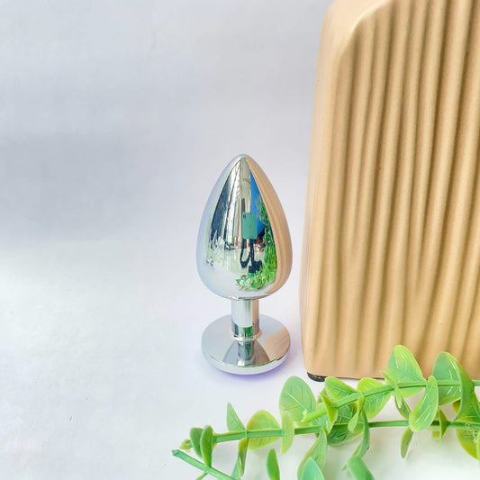 Jeweled Metal Butt Plug - 2.5 cm