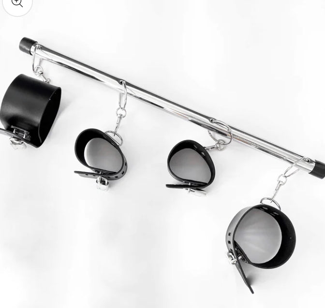 Secure Spread Ankle and Wrist Spreader Bar and Cuffs Set