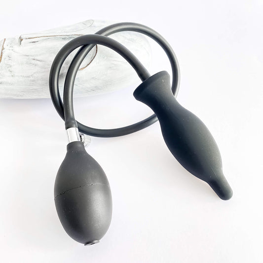 Black Inflatable Anal Butt Plug