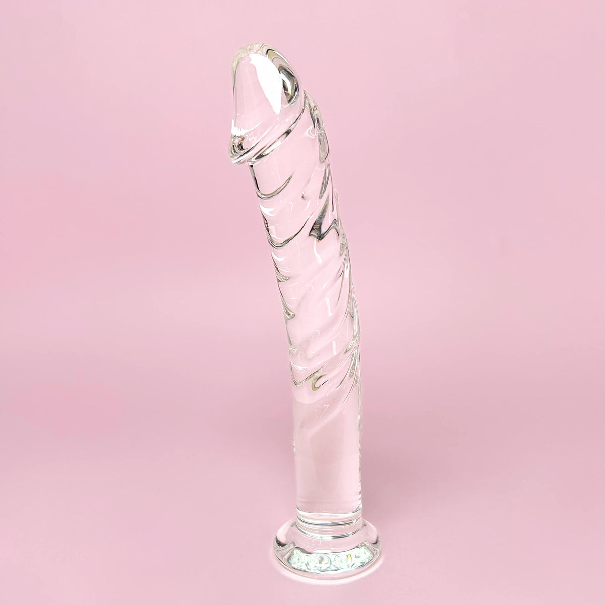 Curved Glass Dildo with Veins (18cm/7Inch)