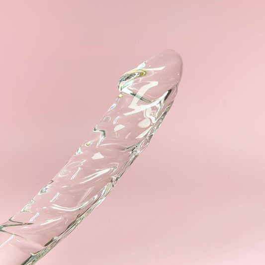 Curved Glass Dildo with Veins (18cm/7Inch)