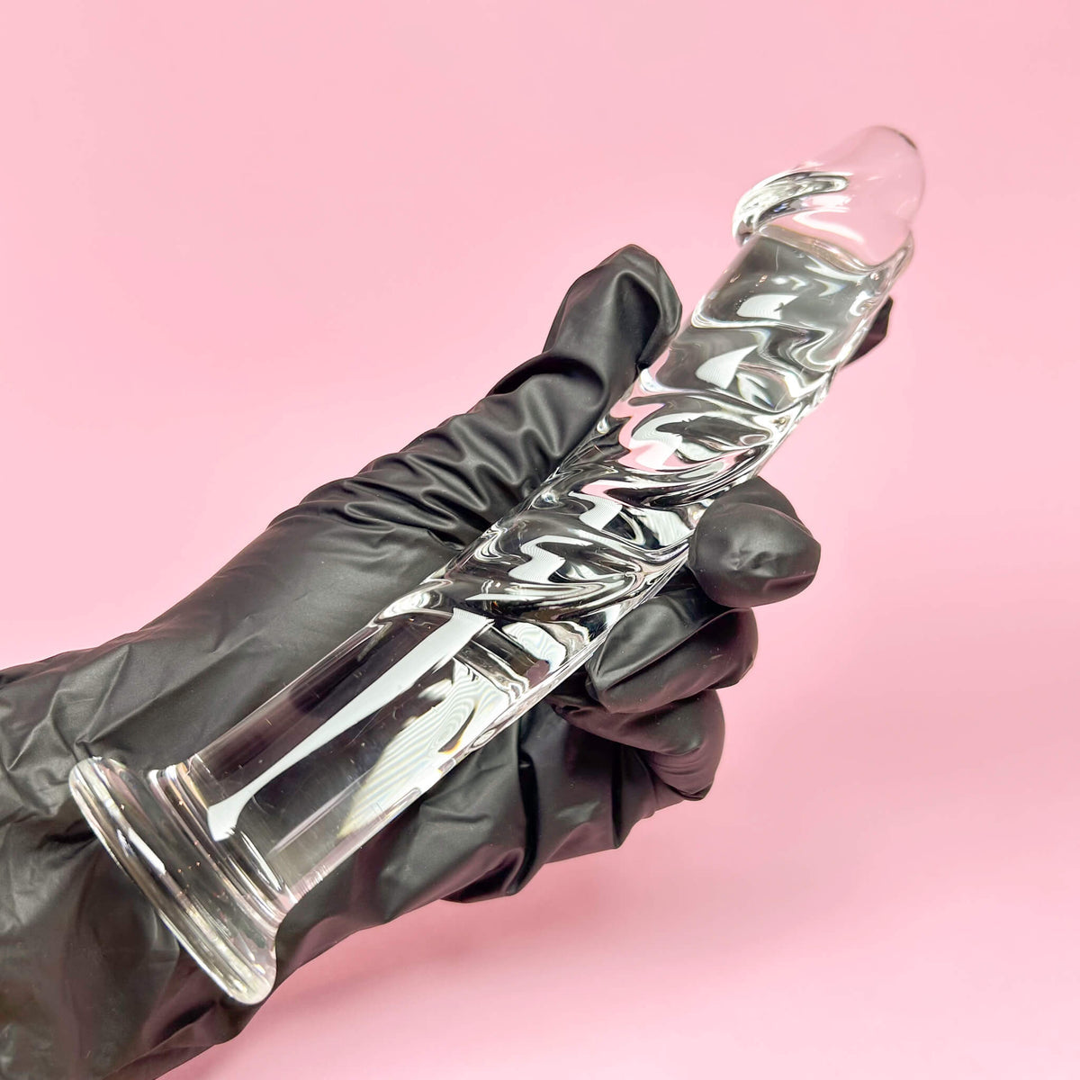 Curved Glass Dildo with Veins (18cm/7Inch)