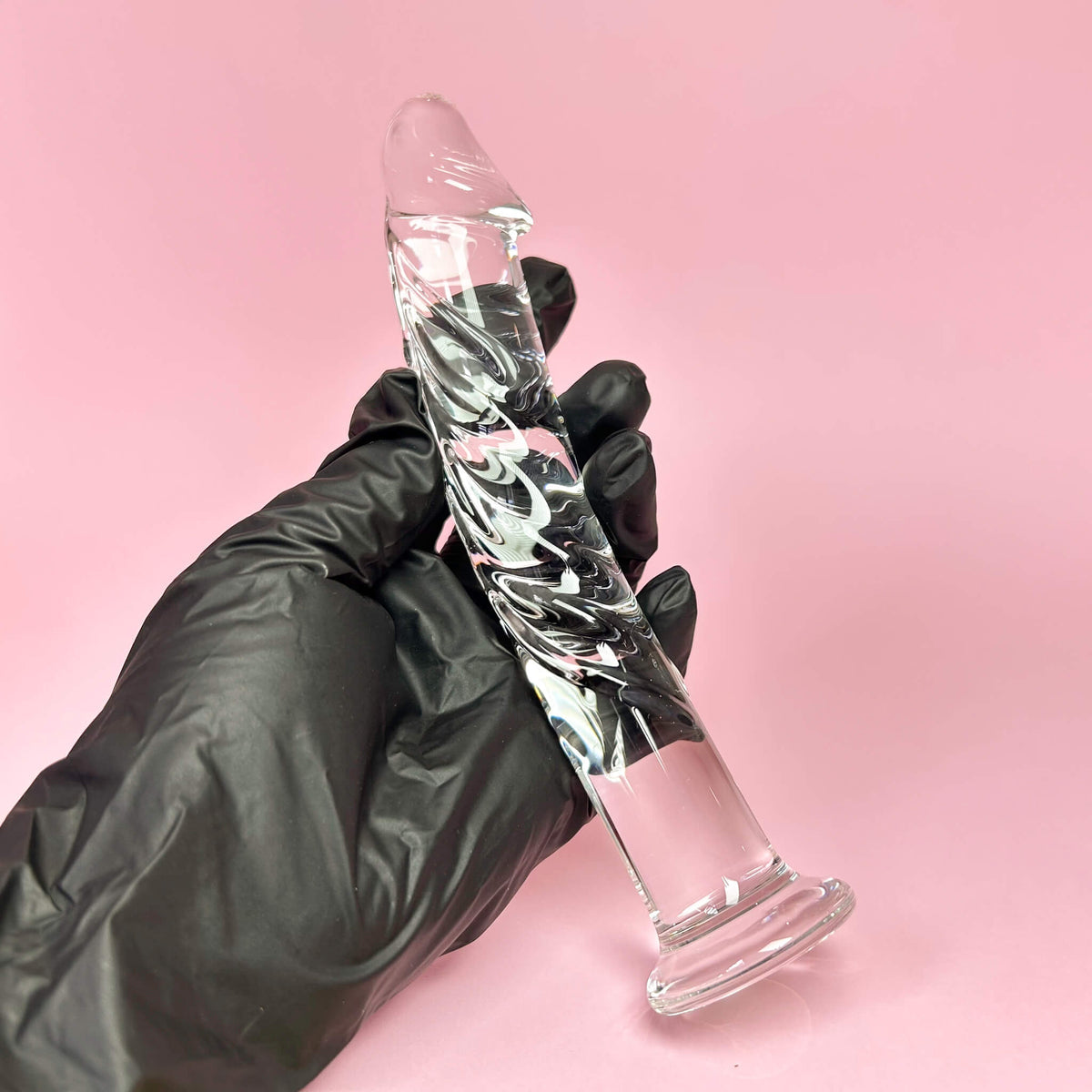 Curved Glass Dildo with Veins (18cm/7Inch)