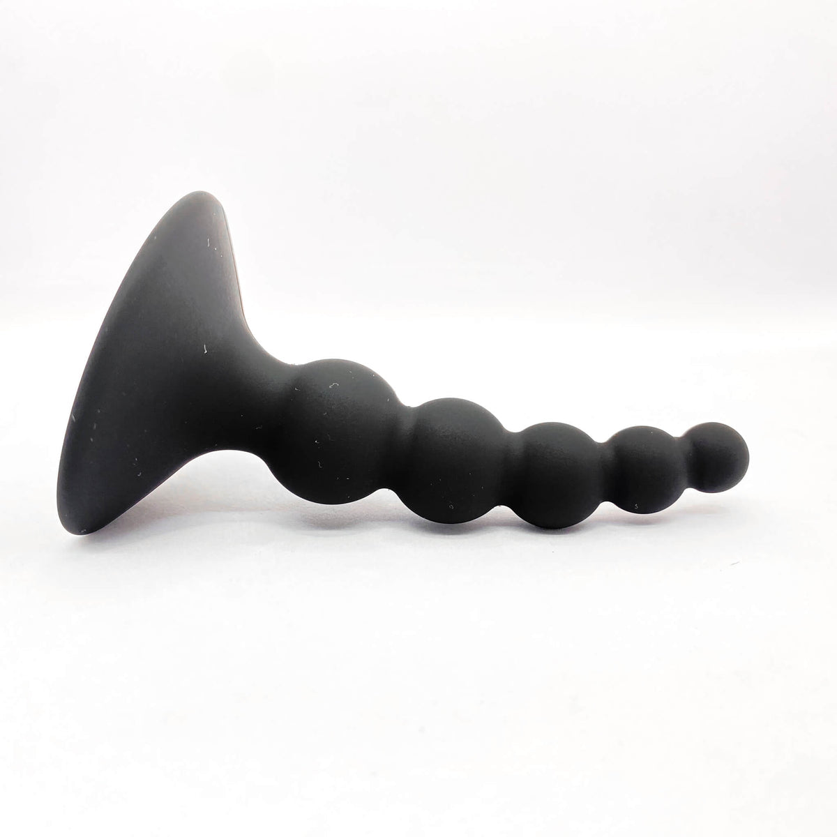 Curved Silicone Beaded Butt Plug with Suction Base
