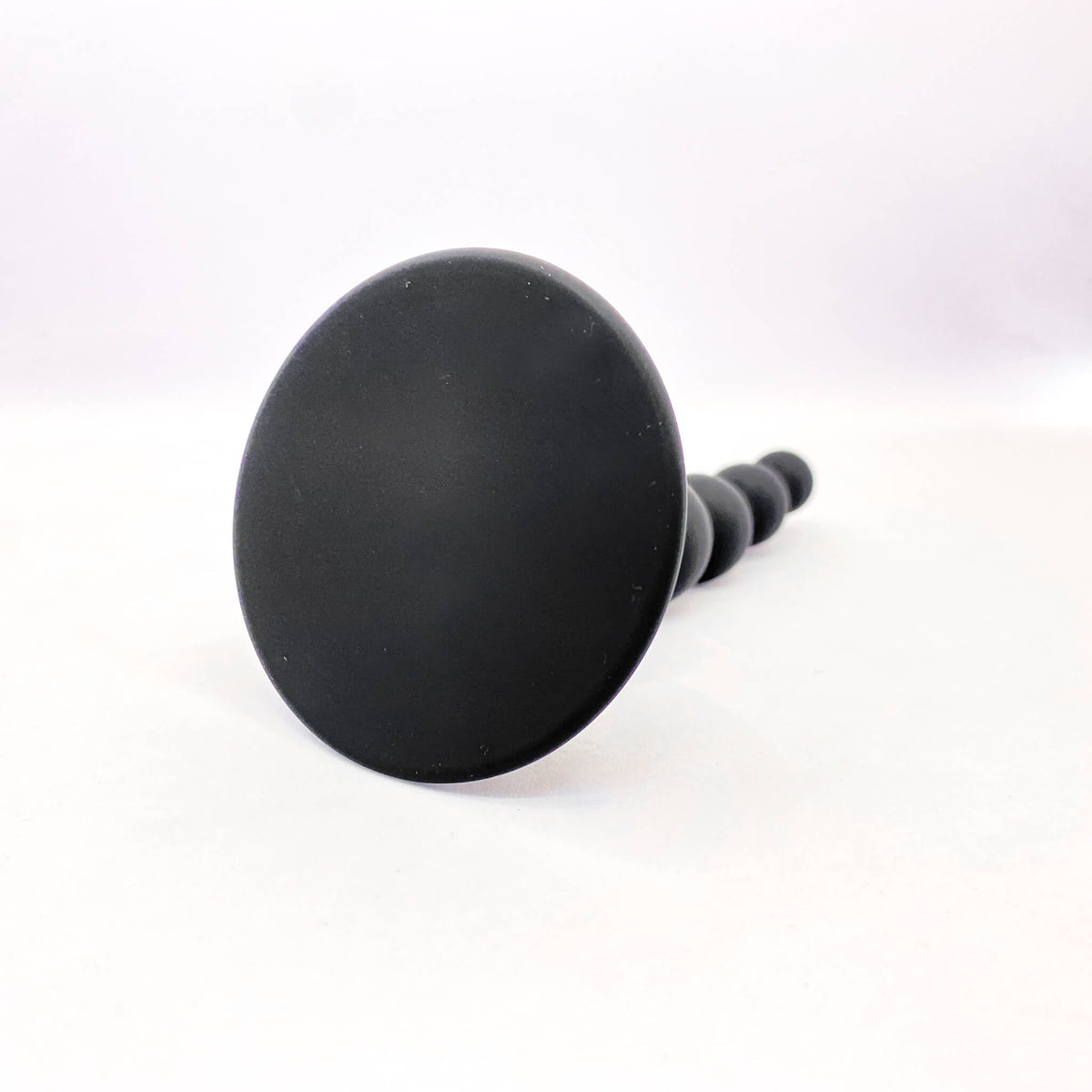 Curved Silicone Beaded Butt Plug with Suction Base