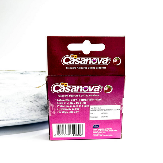 Casanova Premium Dotted Condoms 4s - Strawberry