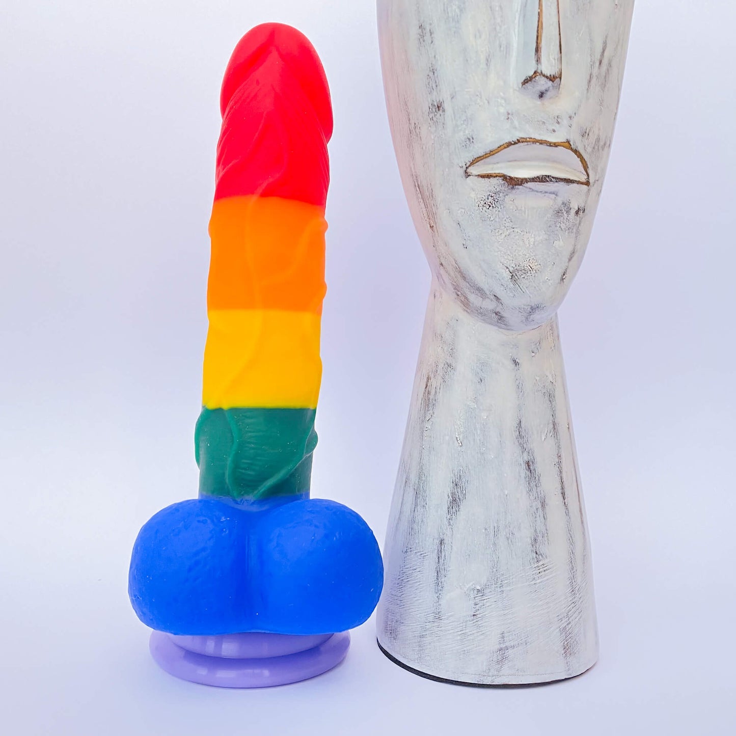 Colorful Rainbow Dildo With Suction Cup - 21cm
