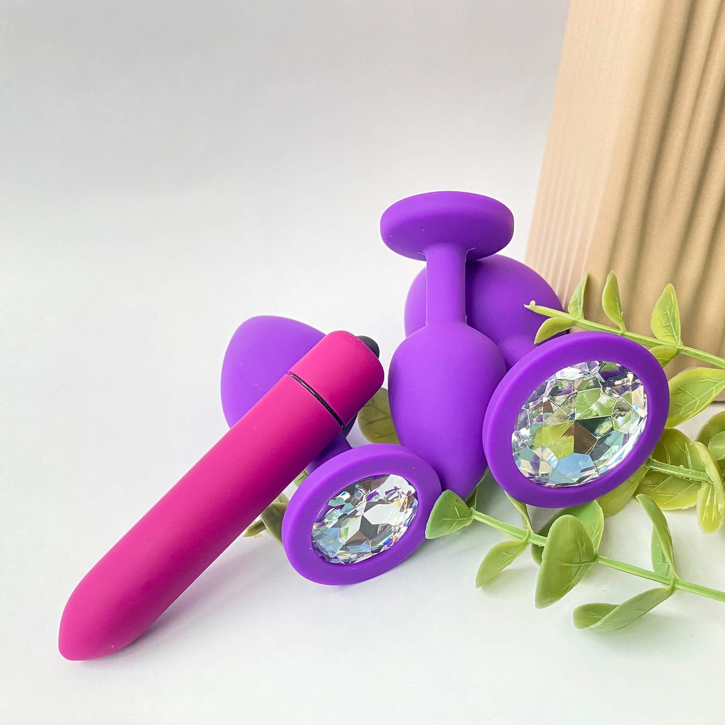 Silicone Butt Plugs & Vibrating Bullet Set