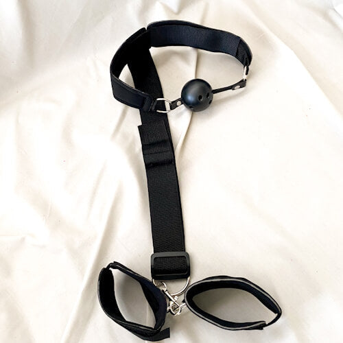 Neck & Wrist Cuffs with Ball Gag